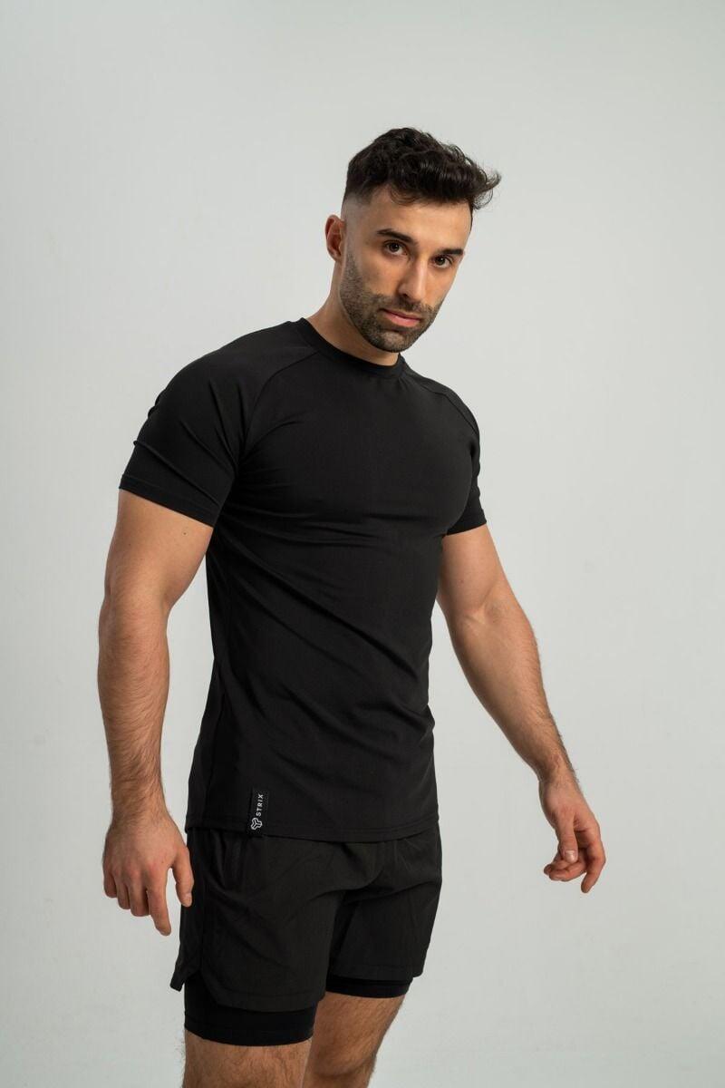 Uomo fitness t-shirt traspirante nera Ultimate 4/7