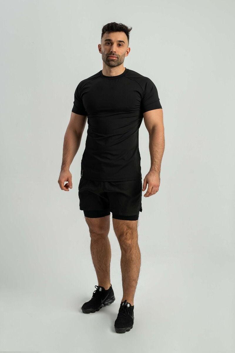 Uomo fitness t-shirt traspirante nera Ultimate 6/7