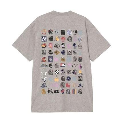 Camiseta Gris Carhartt C Logo Archive T-Shirt Grey Heather de Corte Holgado