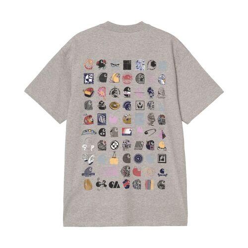 Camiseta Gris Carhartt C Logo Archive T-Shirt Grey Heather de Corte Holgado 3/4