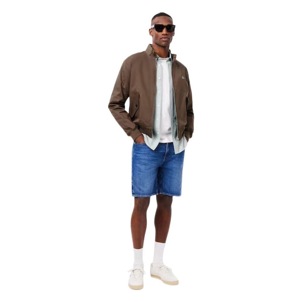 Chaqueta Marrón Lacoste Harrington de Sarga Hidrófuga de Diseño Práctico 3/5