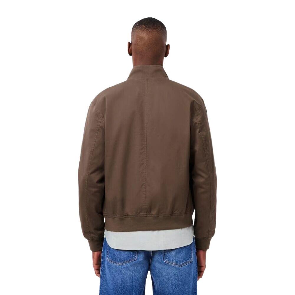 Chaqueta Marrón Lacoste Harrington de Sarga Hidrófuga de Diseño Práctico 2/5