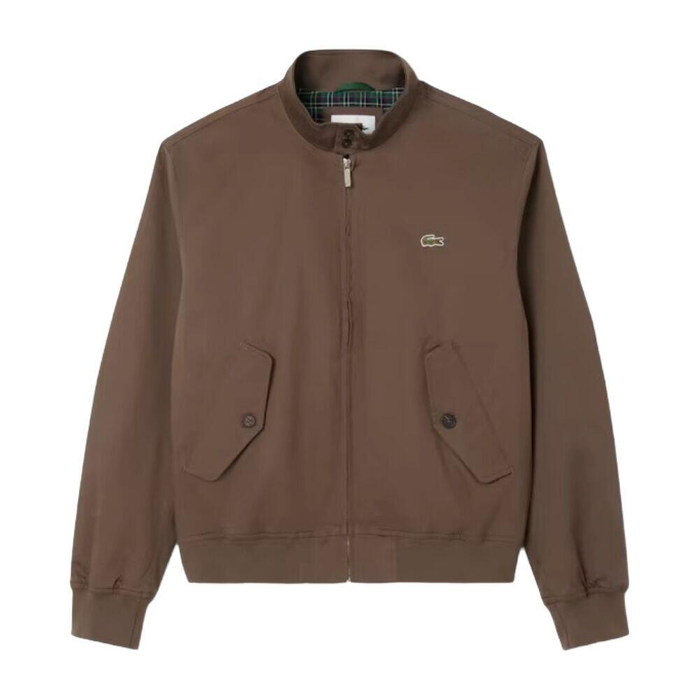Chaqueta Marrón Lacoste Harrington de Sarga Hidrófuga de Diseño Práctico 4/5