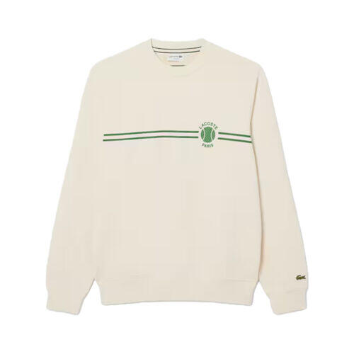Sudadera Beige Lacoste de Felpa con Estampado de Tenis Laponie 4/4
