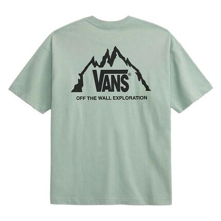 Camiseta Verde Vans Crestline Gray Olive de Corte Relajado y Gráfico en el Pecho
