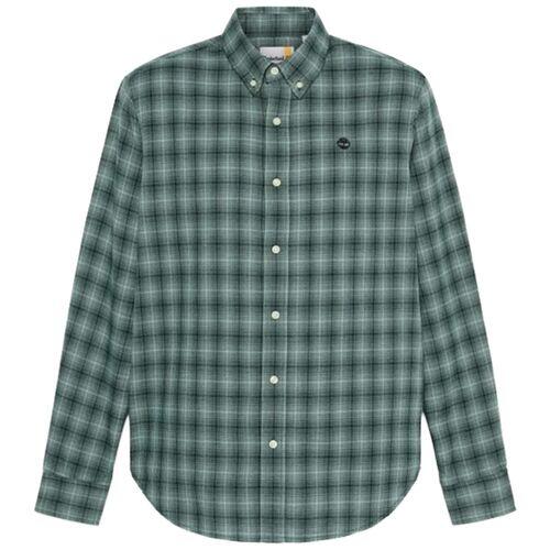 Camisa De Cuadros Verde Timberland Solucell Plaid Shirt Green Suave Y Cómoda 3/4