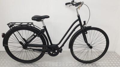 Tweedehands stadfiets 28" zwart, 1v, stalen frame, 3m garantie