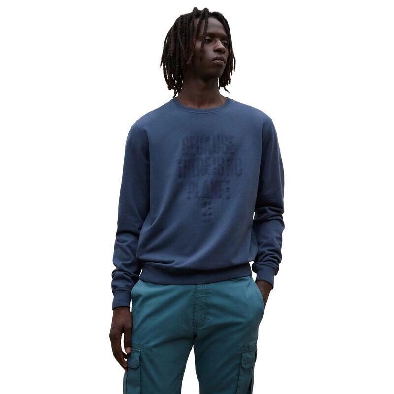 Sudadera Azul Ecoalf Bardera Steel Blue con Estampado Frontal de Corte Regular 4/5