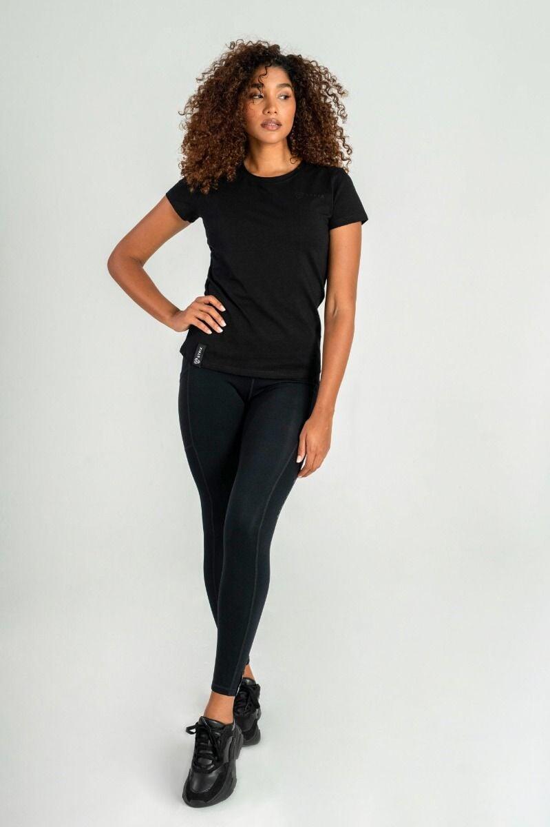 Donna t-shirt taglio ampio nera Essential 3/4