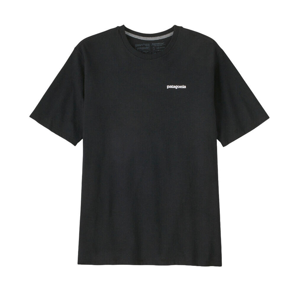 Camiseta Negra Patagonia P-6 Logo Responsibili-Tee Black con Gráfico Clásico 2/5