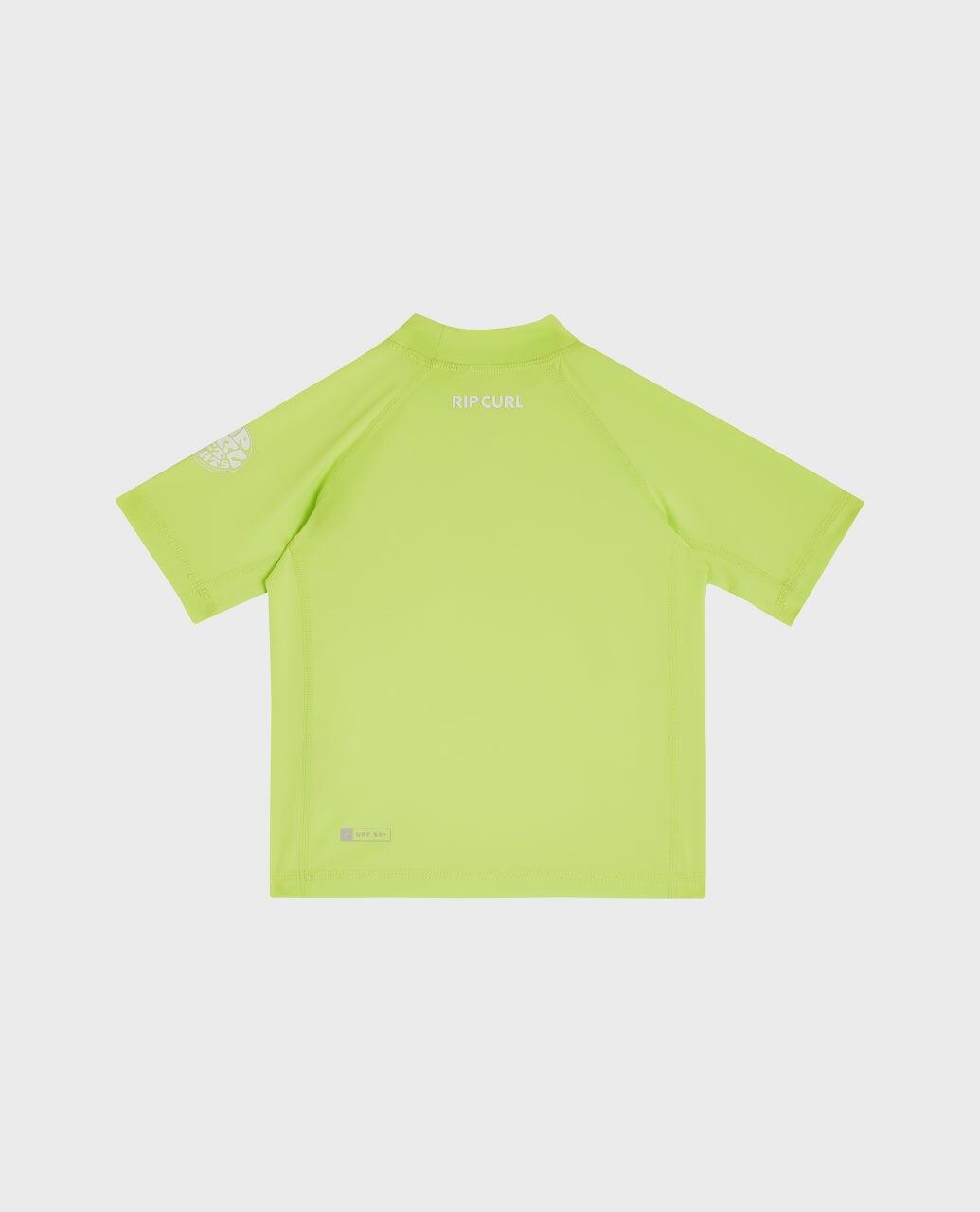 T-shirt anti-UV Garçon Waves manches courtes - Lime 3/5