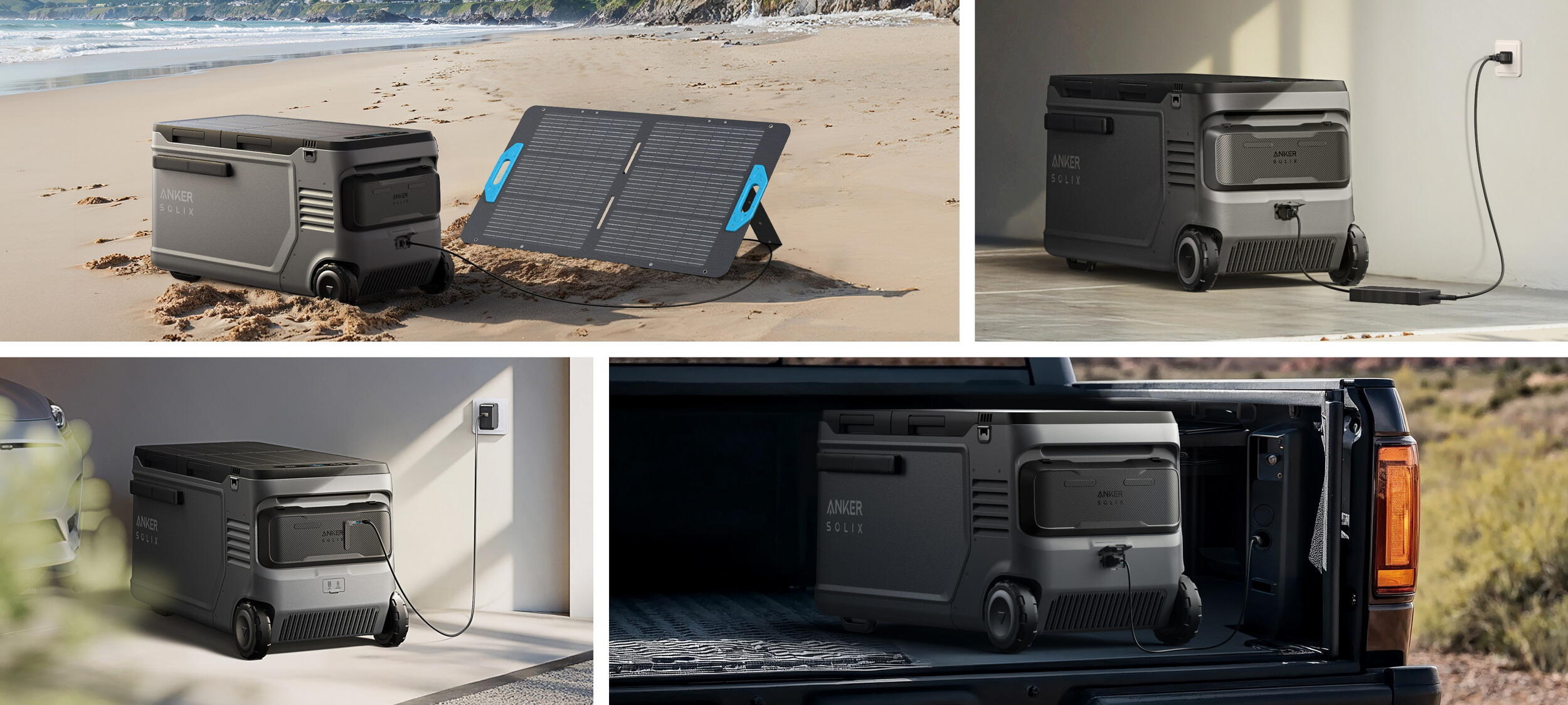 Kit draagbare koelbox 58 L Anker Solix EverFrost 2 + Bifaciaal zonnepaneel 100 W 6/9