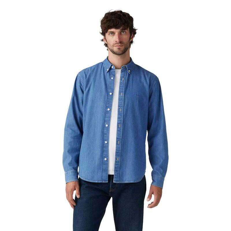 Camisa Azul Levis Authentic con Botones Woodrow Mid Wash de Corte Holgado 2/4