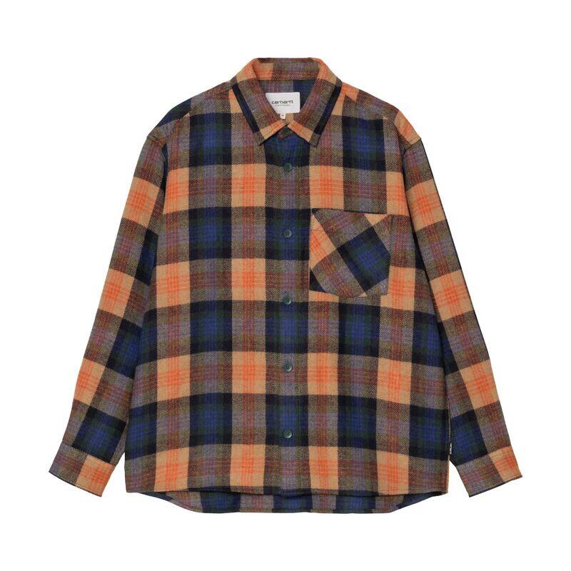 Camisa de Cuadros Carhartt Dern Shirt Dern Check, Sycamore Tree de Corte Holgado 1/5