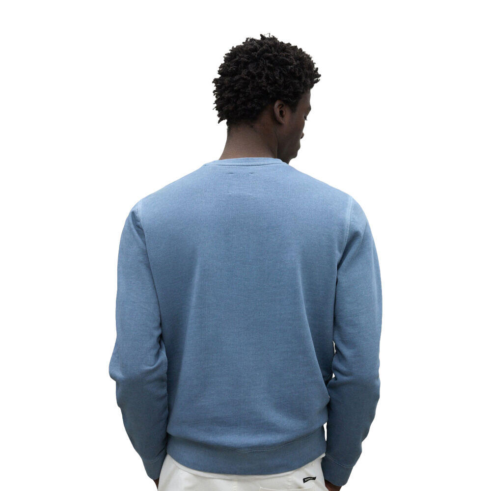 Sudadera Azul Ecoalf Bardera Light Indigo con Estampado Frontal 3/5