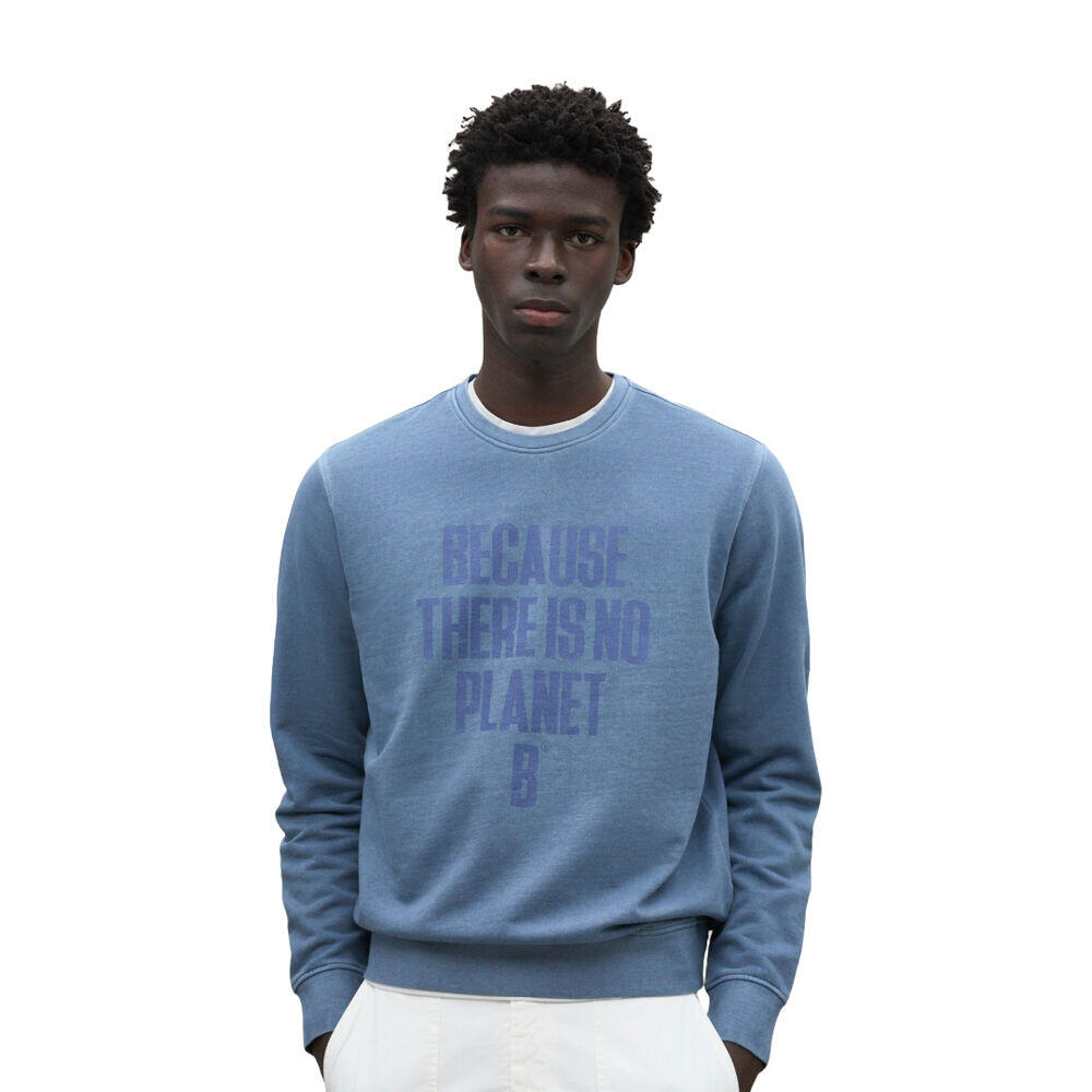 Sudadera Azul Ecoalf Bardera Light Indigo con Estampado Frontal 2/5