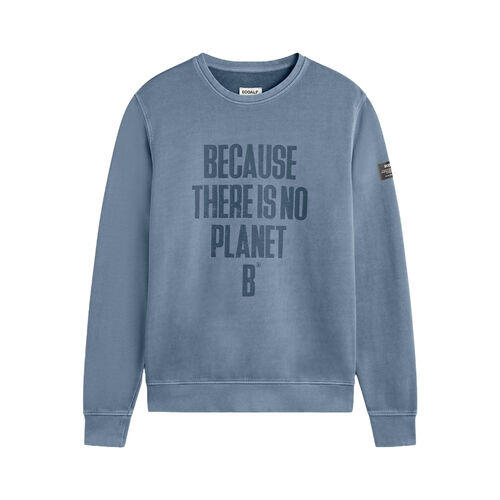 Sudadera Azul Ecoalf Bardera Light Indigo con Estampado Frontal 5/5