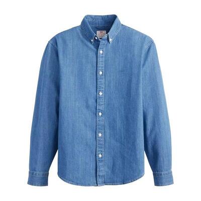 Camicia Button Down Jeans Uomo Levis Authentic Blu