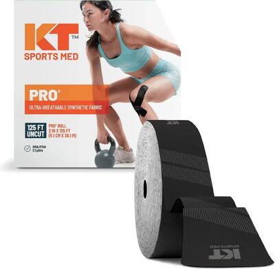 Kt tape pro tape, ongesneden, zwart, 38 meter