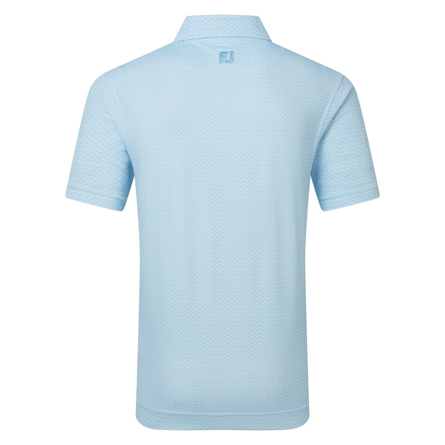 Polo Golf Footjoy Scallop Geo Pique Azul Y Blanco 2/2