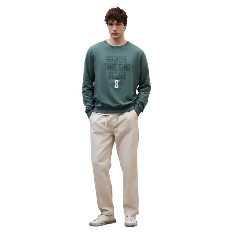 Sudadera Verde Ecoalf Bardera Green Shadow con Estampado Frontal 2/5