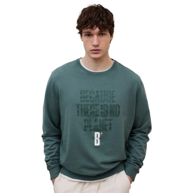 Sudadera Verde Ecoalf Bardera Green Shadow con Estampado Frontal 4/5