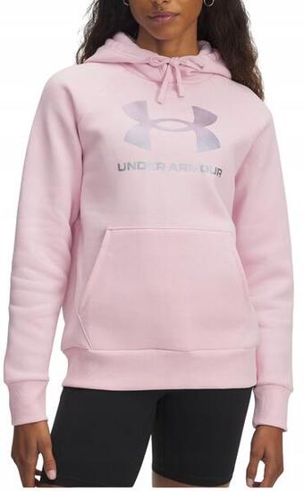 Bluza Damska Z Kapturem Under Armour Różowa Rival Feelce Shimmer Hoddy