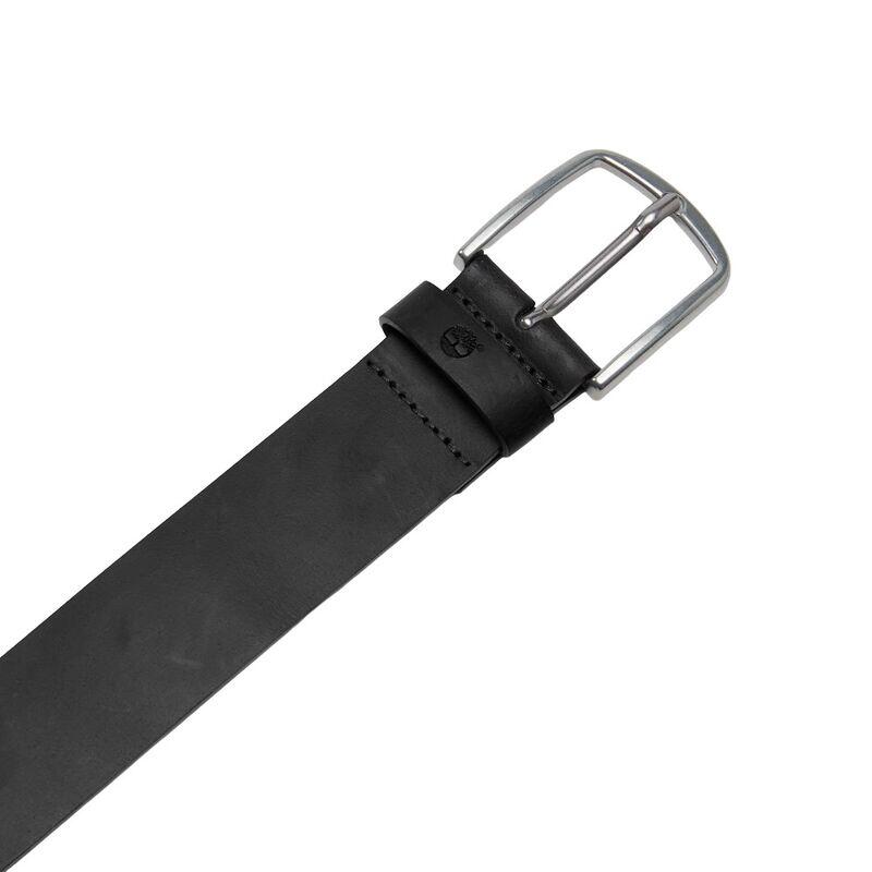 Cinturón Negro Timberland Bluff Point Leather Belt Black Con Hebilla Redonda 3/4