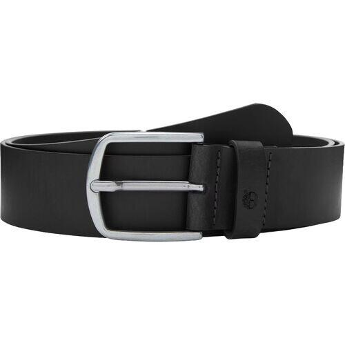 Cinturón Negro Timberland Bluff Point Leather Belt Black Con Hebilla Redonda 4/4