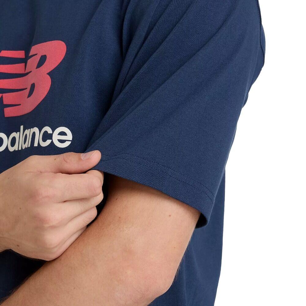 Camiseta Azul New Balance Athletics Logo T-Shirt Nb Navy 3/5