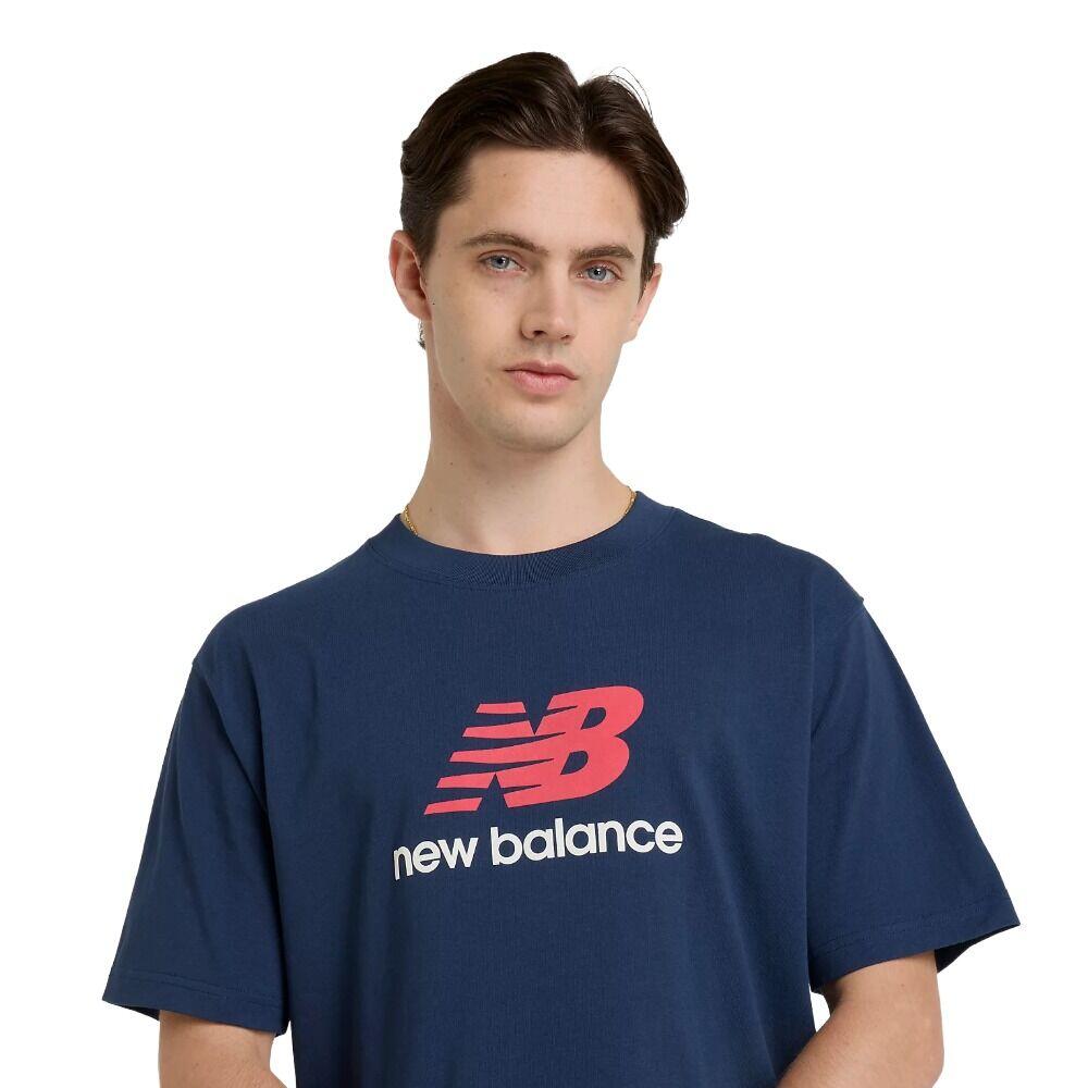 Camiseta Azul New Balance Athletics Logo T-Shirt Nb Navy 2/5