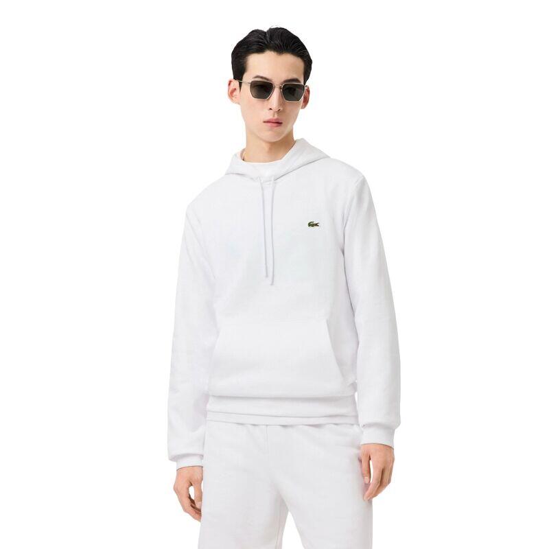 Sudadera Blanca Lacoste Básica con Capucha de Estilo Casual y Elegante 2/4