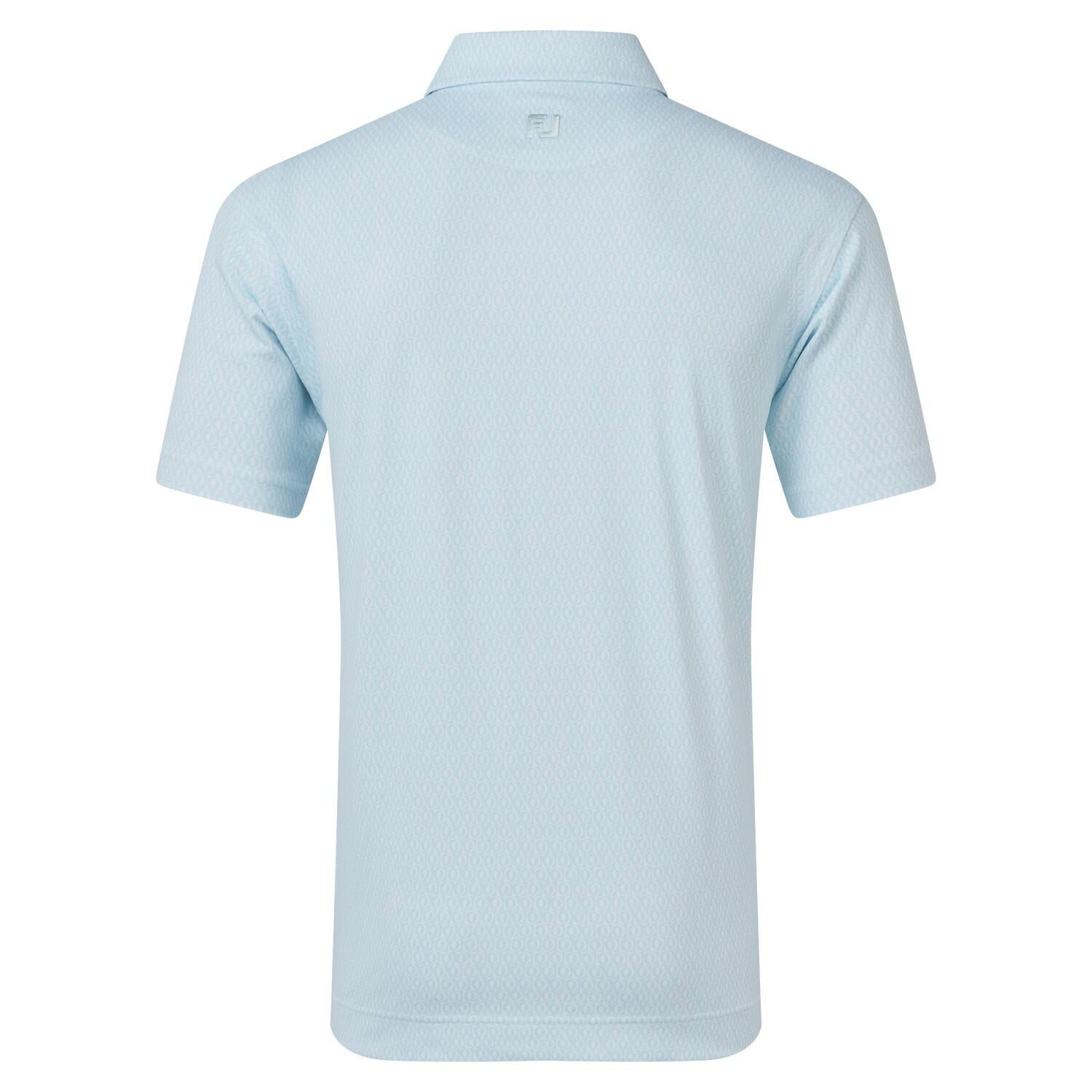 Polo de golf Footjoy Modernist Geo Piqué pour homme, blanc et bleu 2/2