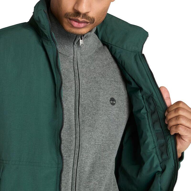 Chaqueta Verde Timberland Bómber Impermeable Sailor Green Con Capucha Plegable 3/5