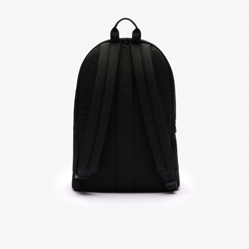 Mochila Negra Lacoste con Logotipo Neocroc 3/4