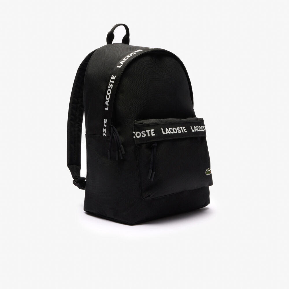 Mochila Negra Lacoste con Logotipo Neocroc 2/4