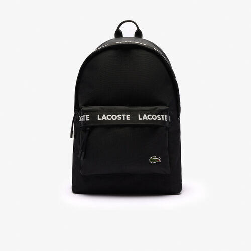Mochila Negra Lacoste con Logotipo Neocroc 4/4