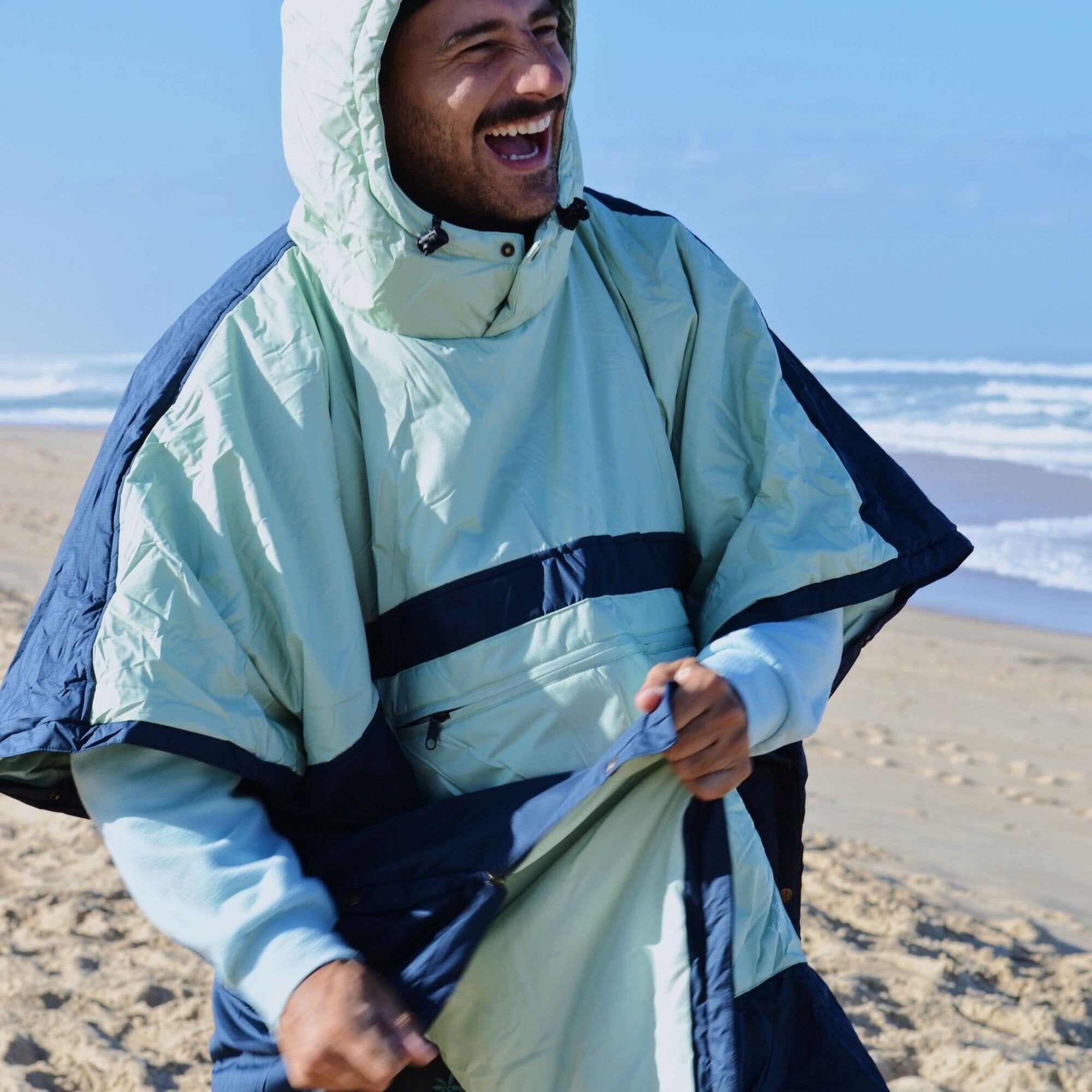Couverture Poncho Trooper Ocean Navy/Cameo Green 3/4