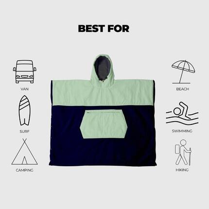 Poncho-Decke Trooper Ocean /Cameo Green