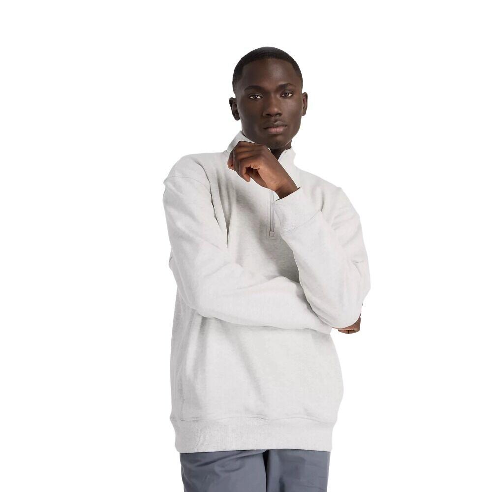 Sudadera Gris New Balance Athletics Fleece 1/2 Zip Ash Heather 2/5