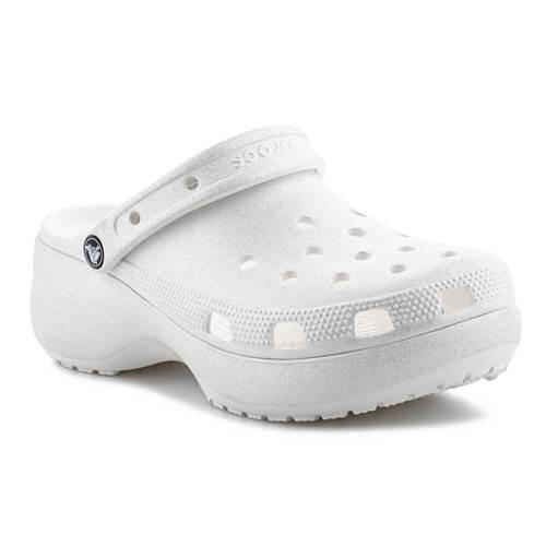 Women universal Shoes Crocs Classic Platform Glitter Clog W Chalk
