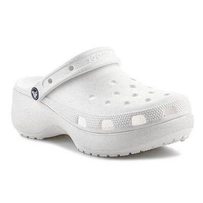 Schoenen universeel voor vrouwen crocs classic platform glitter clog w chalk