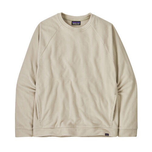 Sudadera Beige Patagonia Men´s Micro D Fleece Crewneck Con Forro Polar 3/4