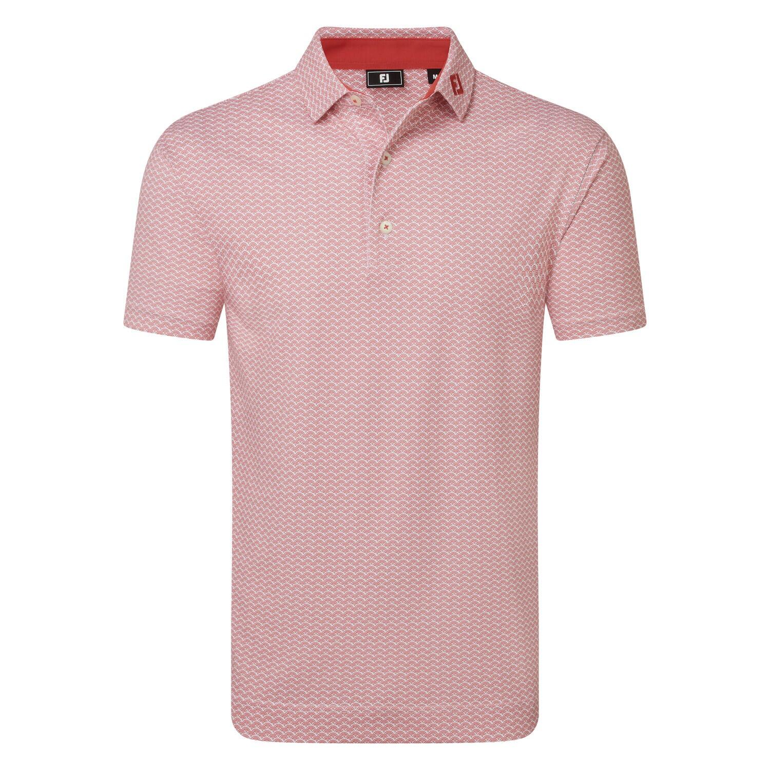 Polo Golf Footjoy Scallop Geo Pique Hombre Rojo 4/5