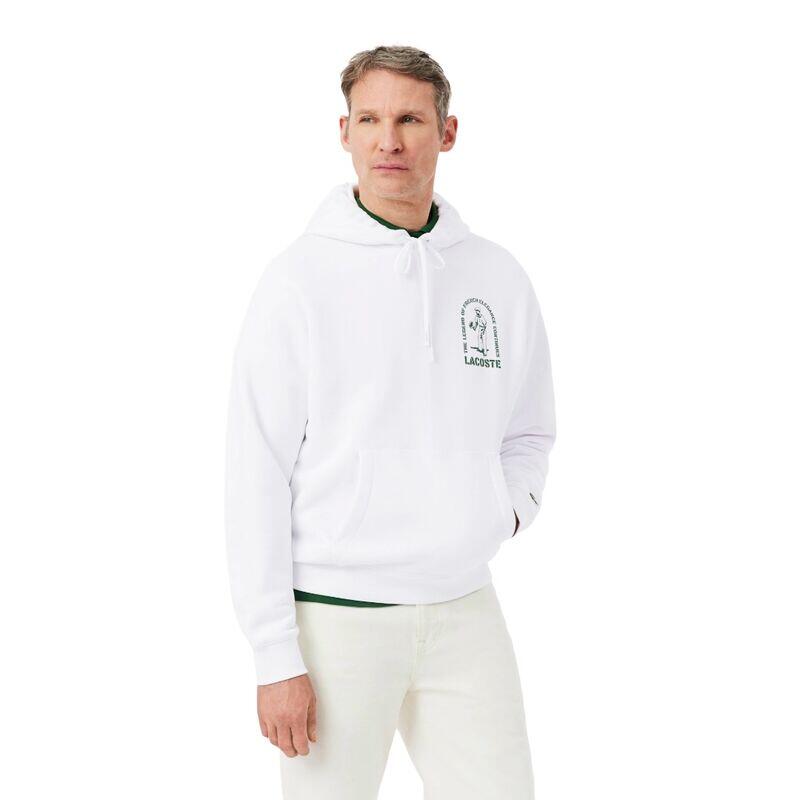 Sudadera Blanca Lacoste con Capucha de Corte Moderno y Holgado 3/5