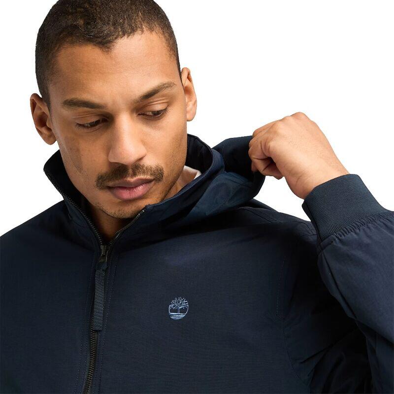 Chaqueta Azul Timberland Bómber Impermeable Sailor Navy Con Capucha Plegable 2/5