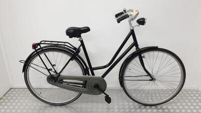 Tweedehands stadfiets 28" zwart, 1v, stalen frame, 3m garantie