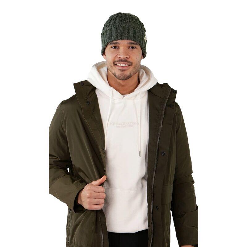 Gorro Verde Barts Kaen Beanie Army Suave y Elástico con Patrón de Cable 3/4