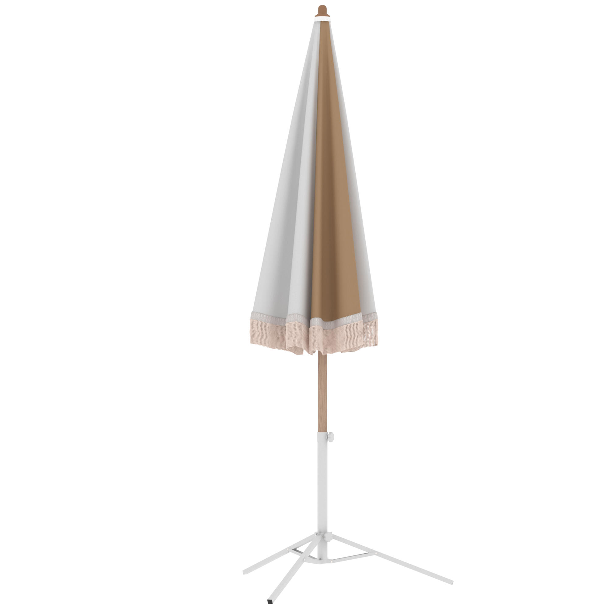 Sombrilla de Playa Outsunny 175x175x202 cm Blanco y Beige 5/5
