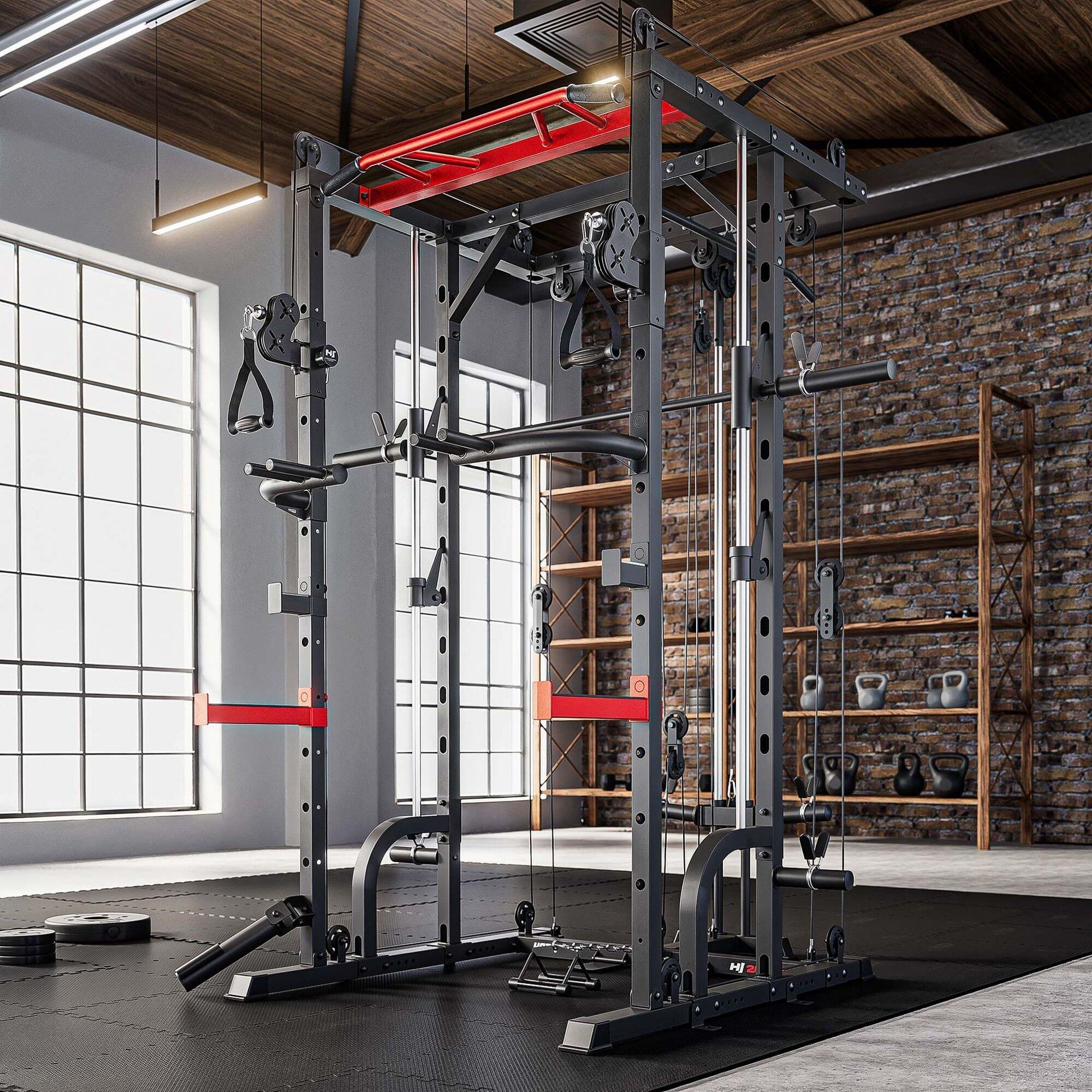 Klatka do treningu siłowego Power Rack Hop-Sport HS-2090K z wyciągiem i suwnicą 3/7